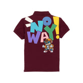 Status Quo Boys Polo Collar Half Sleeve T-Shirt With Front And Back Typography Print